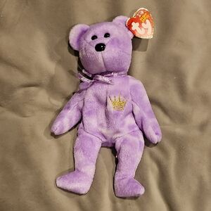Yours Truly Beanie Baby Purple Sparkly Bear 2002 Hallmark Tag